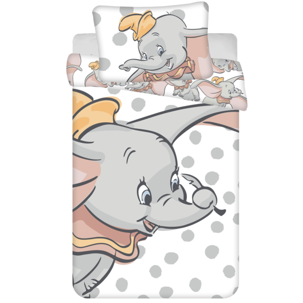 Disney Dumbo Feather Cotton Quilt Cover Set for Cot or Toddler Bed