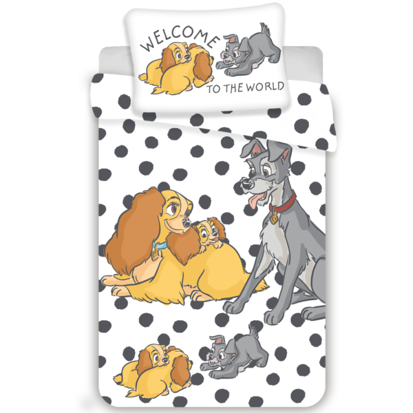 Disney Lady and The Tramp Quilt Cover Set for Cot or Toddler Bed