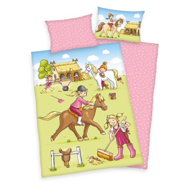 Baby Best Pony Farm Horse Quilt Cover Set for Baby or Toddler Bed