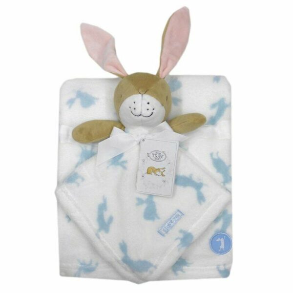 Guess How Much I Love You Baby Bunny Comforter and Blanket- Blue and White