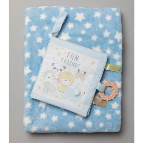 Baby Blue Jungle Fun Friends Interactive Book & Blanket