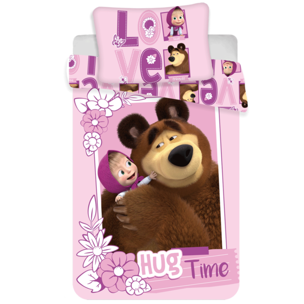 Masha and the Bear Hug Time Quilt Cover Set for Baby or Toddler Bed