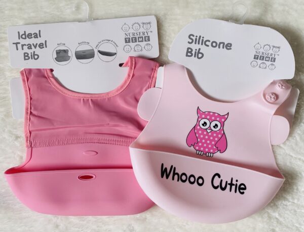 Baby Toddler Travel Bib and Owl Silicone Bib