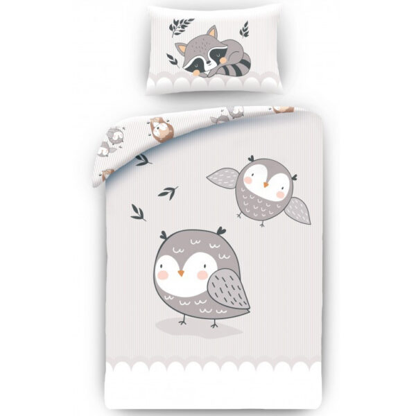 Sweet Home Owl Cotton Quilt Cover Set for Cot or Toddler Bed