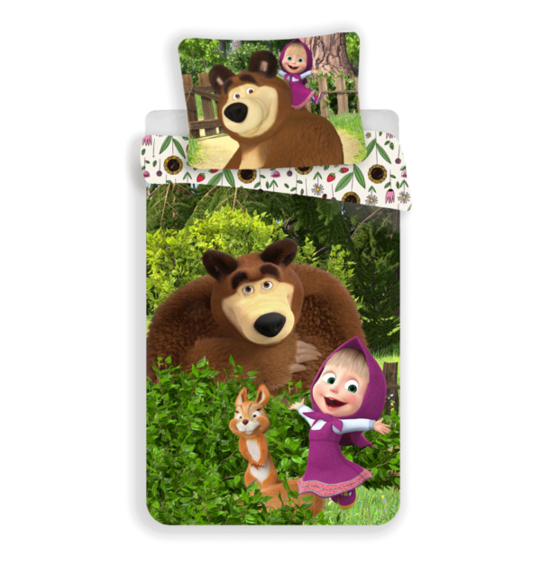 Masha and The Bear Rabbit Cotton Quilt Cover - Single Bed Set