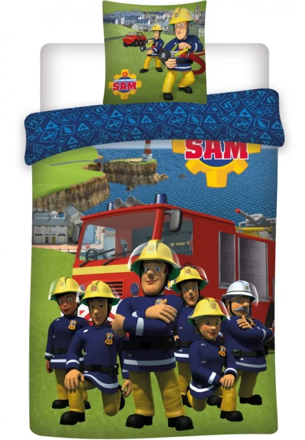 Fireman Sam Firefighter Cotton Quilt Cover Set - Single Bed