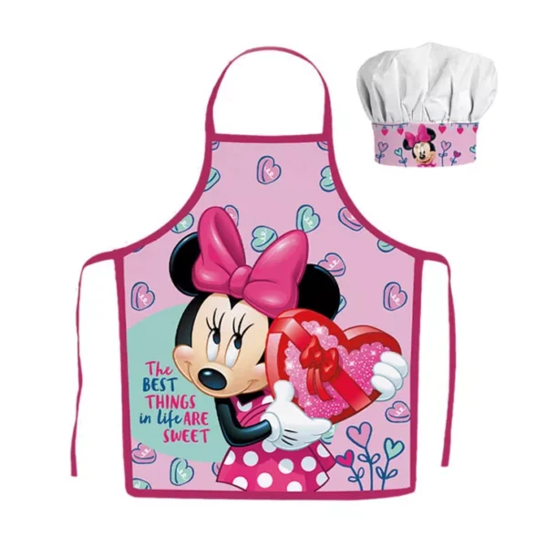 Disney Minnie Mouse Hearts kids Apron and Chef's Hat Set