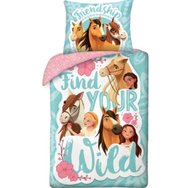 Spirit Riding Free Find Your Wild Girls Cotton Quilt Cover Set - Single Bed Size
