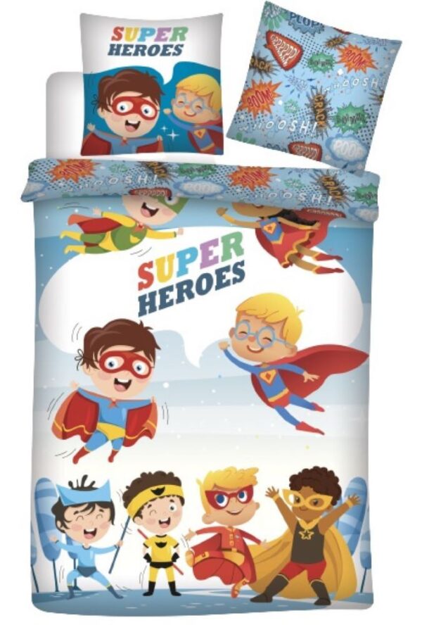 Romane and Sacha Kids Super Heroes Quilt Cover Set - Polyester - Single Bed Size