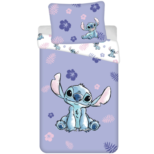 Disney Lilo & Stitch Purple Flowers Quilt Cover Set - Single Bed Size