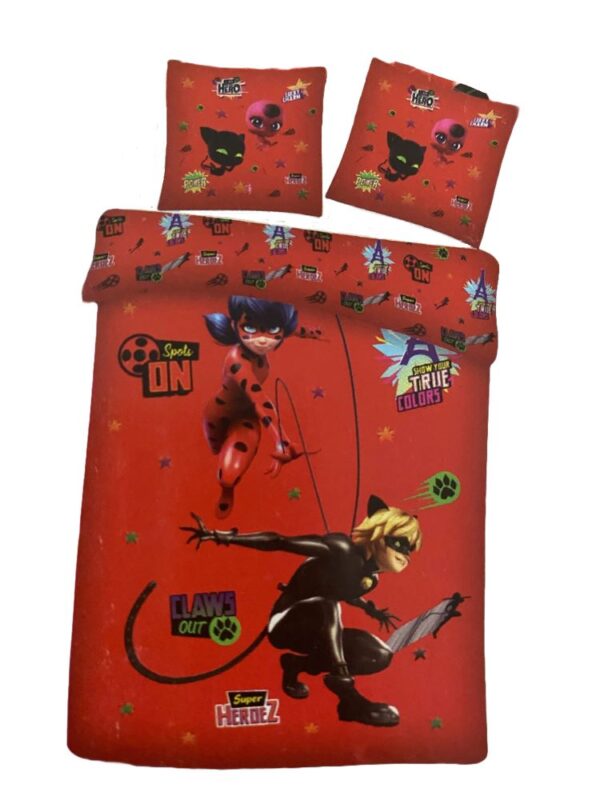 Miraculous Ladybug Red Cotton Quilt Cover Set - Single Bed Size