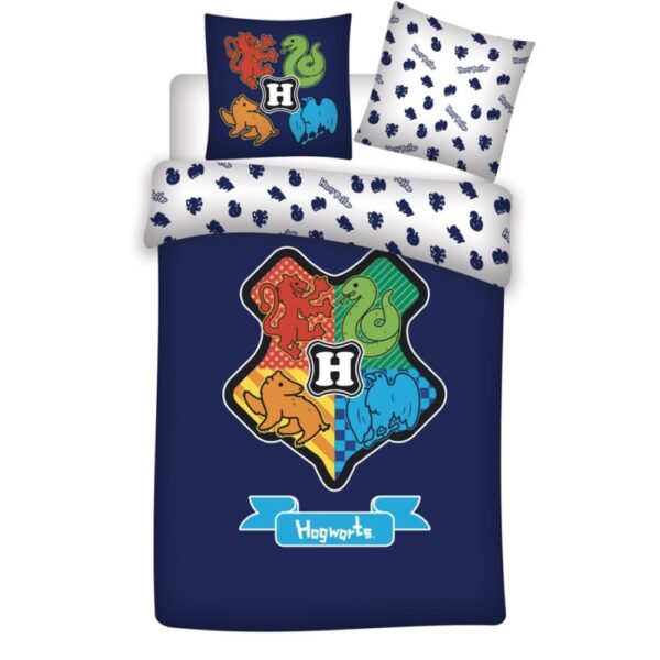 Harry Potter Hogwarts Logo Single Bed Duvet Cover Set
