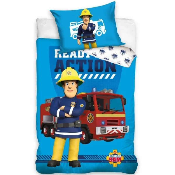 Fireman Sam Action Quilt Cover Set for Cot or Toddler Bed