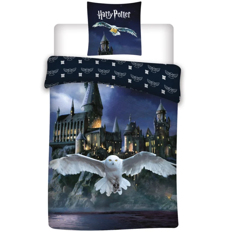Harry Potter Hedwig Cotton Quilt Cover - Single Bed Size