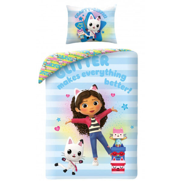 Gabby's Dollhouse Glitter Girls Cotton Quilt Cover Set - Single Bed
