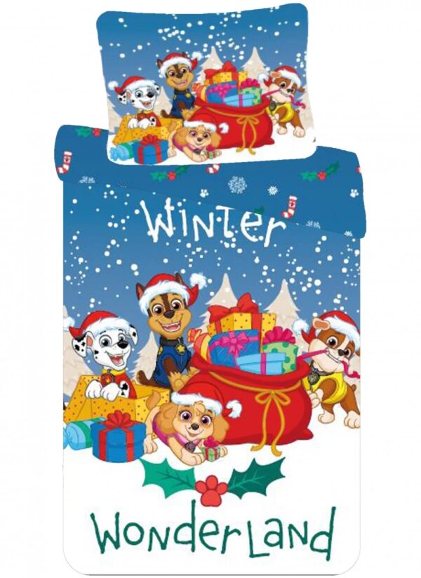 Paw Patrol Christmas Winter Wonderland Quilt Cover Set -  Single Bed