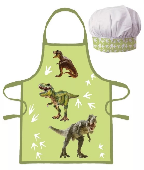 Kids Dinosaur Apron and Chef Hat