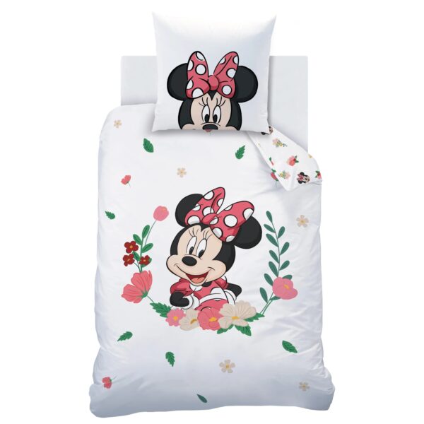 Disney Minnie Mouse Flowers Cotton Quilt Cover Set - Single Bed Size