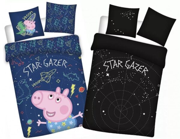 Peppa Pig Star Gazer Glow in the Dark Quilt Cover Set for Cot or Toddler Bed