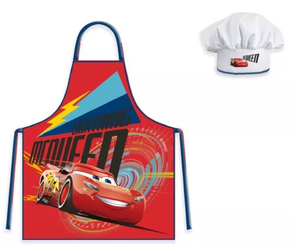 Disney Cars Lightning McQueen Red Kids Apron and Chef Hat