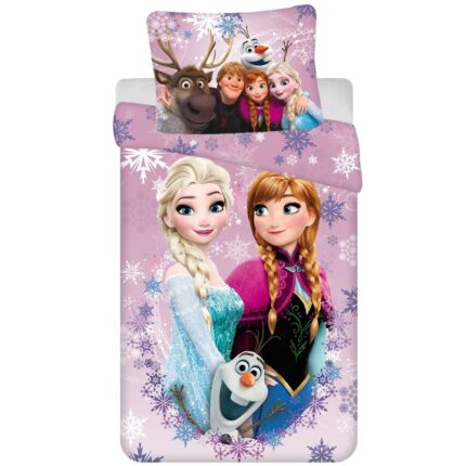 Disney Frozen Anna and Elsa Pink Cotton Quilt Cover Set - Single Bed Size