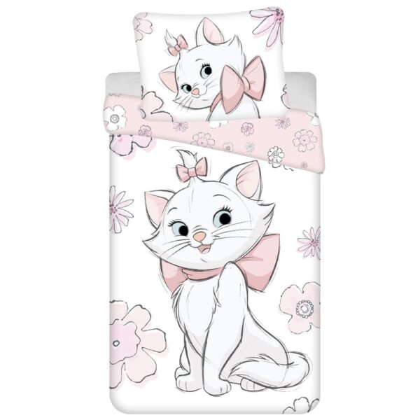 Disney The Aristocats Marie Cat Flowers Cotton Quilt Cover Set - Single Bed Size