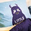 Little Monster Blue Quilt Cover Set - Single Bed Size - Image 3