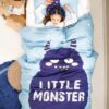 Little Monster Blue Quilt Cover Set - Single Bed Size - Image 5