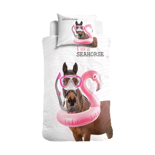Little Monster I'm a Seahorse Quilt Cover Set - Single Bed Size
