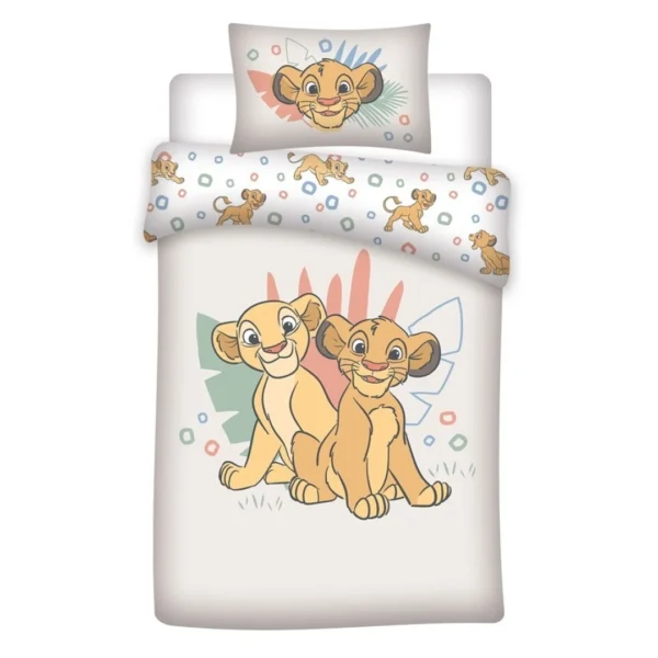 Disney The Lion King Nala and Simba Cotton Quilt Cover Set for Cot or Toddler Bed