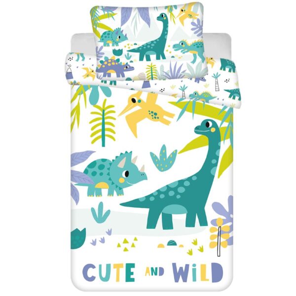 Sweet Home Kids Cute And Wild Dinosaur Cotton Quilt Cover Set for Cot or Toddler Bed