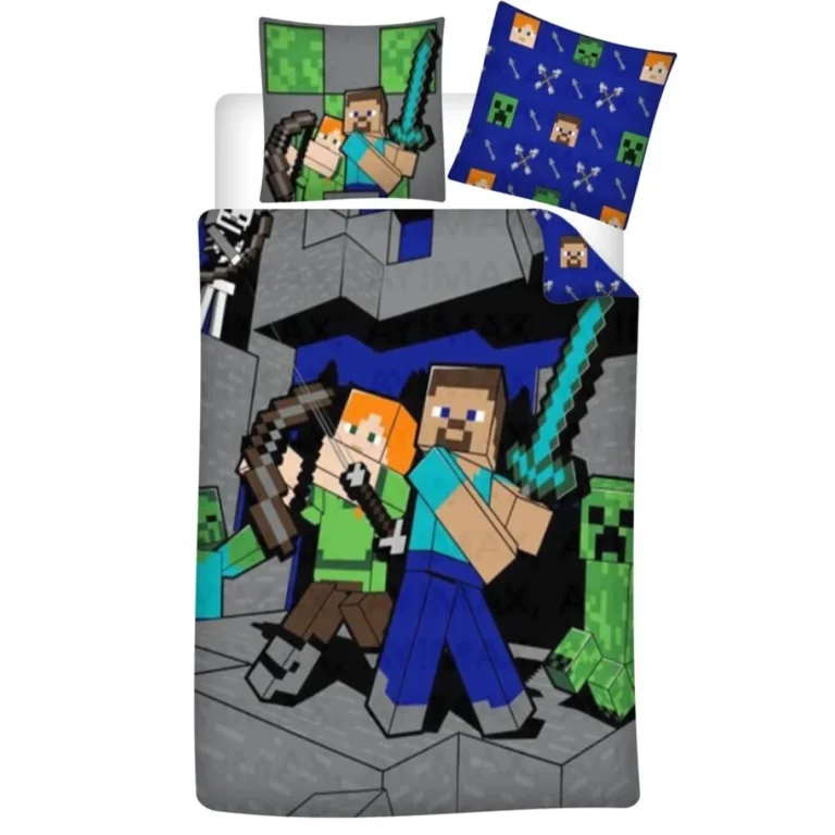 Minecraft Farming Cotton Quilt Cover Set - Single Bed Size