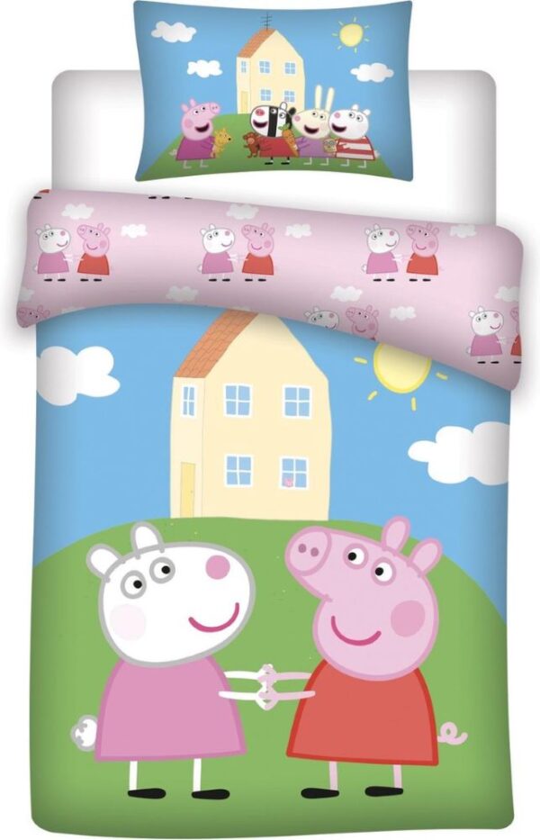 Peppa Pig Friends Cotton Quilt Cover Set - Toddler Bed Size