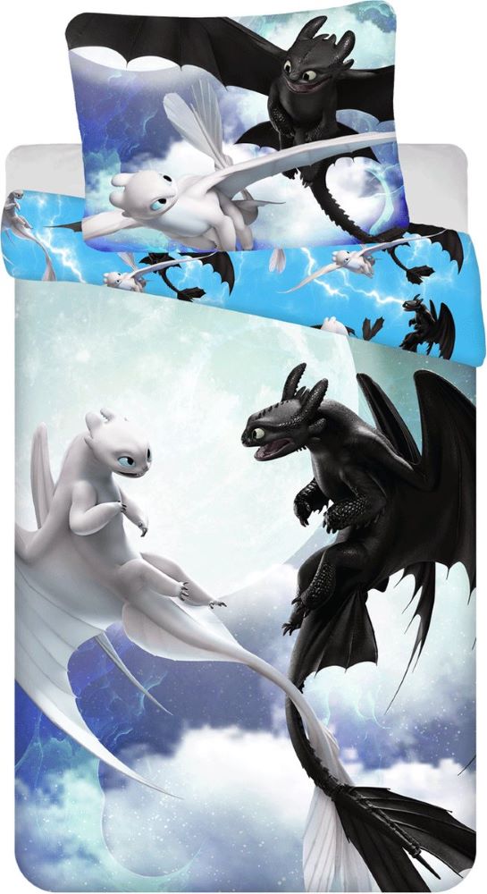 Dreamworks How To Train Your Dragon Sky Cotton Quilt Cover Set - Single Bed Size