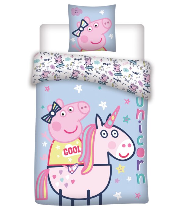 Peppa Pig Unicorn Cotton Cover Set - Single Bed Size