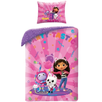 Gabby's Dollhouse Party Girls Cotton Quilt Cover Set - Toddler Bed Size