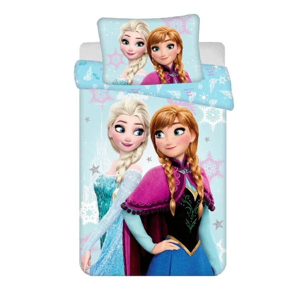 Disney Frozen Blue Kids Cotton Quilt Cover Set for Cot or Toddler Bed