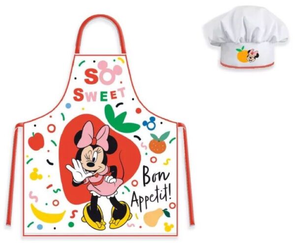 Disney Minnie Mouse Bon Appetit Kids Apron and Chef's Hat Set