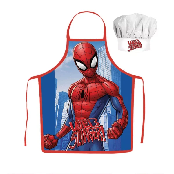 Spiderman Web Kids Apron and Chef's Hat Set