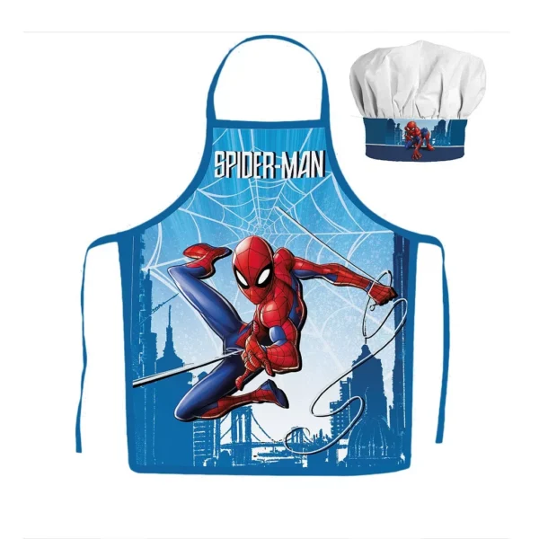 Spiderman Skyline Kids Apron and Chef's Hat Set