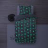 Sleeptime Sports Football Grey Glow in the Dark Quilt Cover Set - Single Bed Size - Image 5