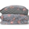 Sleeptime Sports Football Grey Glow in the Dark Quilt Cover Set - Single Bed Size - Image 2