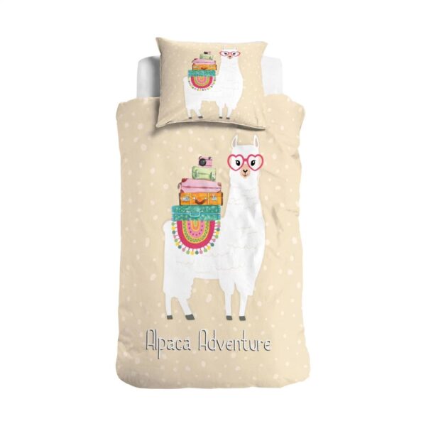Little Monster Alex the Alpaca Quilt Cover Set - Single Bed Size