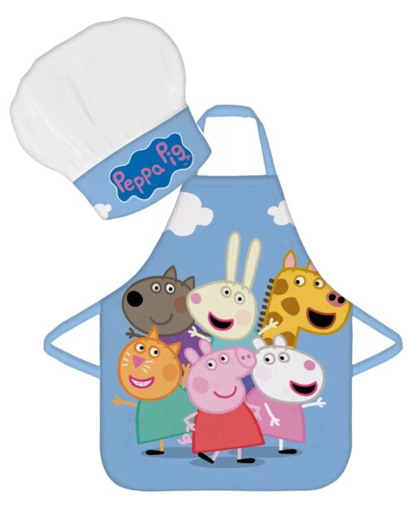 Peppa Pig Friends Kids Baking Apron and Chef Hat Set