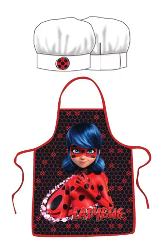 Miraculous Ladybug Kids Pink Apron and Chef's Hat Set