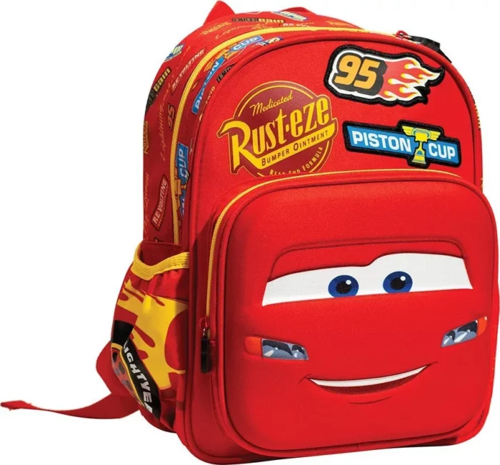 Disney Cars Kids Lightning McQueen 3D Red Toddler 30cm Backpack Bundle