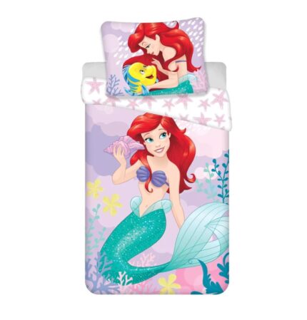 Disney Princess The Little Mermaid Ariel Pink Cotton Quilt Cover Set - Single Bed Size