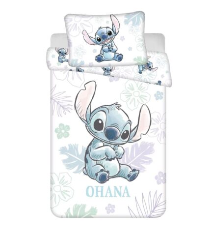 Disney Lilo & Stitch Ohana White Quilt Cover Set for Cot or Toddler Bed