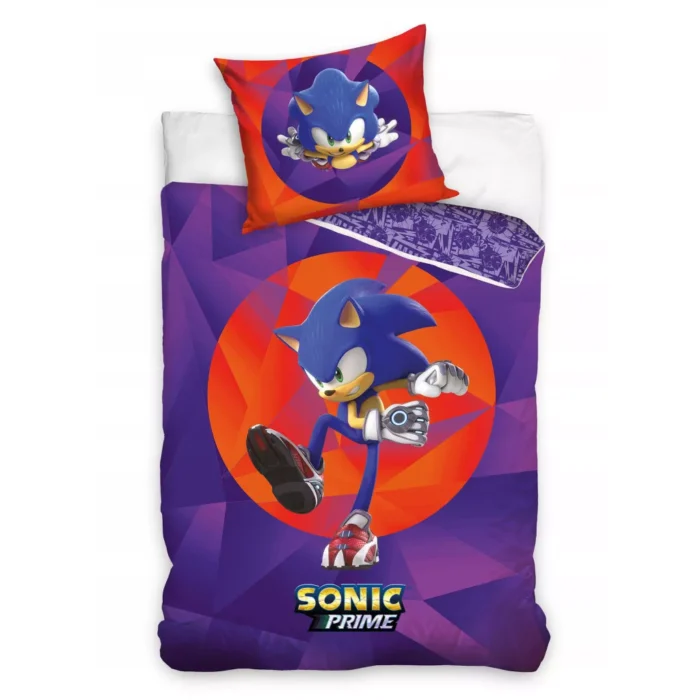 Kids Sonic The Hedgehog Purple Cotton Quilt Cover Set - Single Bed Size