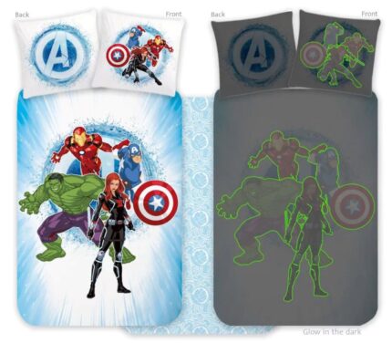Marvel Avengers glow-in-the-dark Quilt Cover Set - Toddler Bed Size